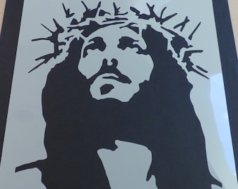 Jesus Christ Face Christmas 8.5 x 11 Custom Stencil FAST FREE SHIPPING 145