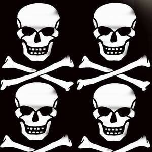 Skull & Crossbones Stencil: Jolly Roger Wall Decor