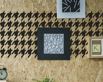 Houndstooth Pattern Stencil, Paint Decorate Walls & Furniture with this Houndstooth Home Decor and Craft Stencil, Reusable Mylar