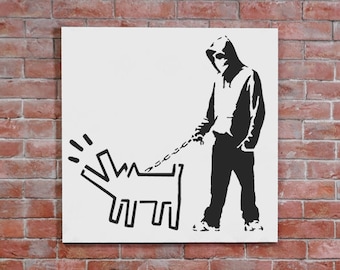 BANKSY STENCIL Hoodie & Keith Haring Dog. Reusable for Painting Walls, Fabric, Furniture. Banksy Home Decor wall art | Ideal Stencils