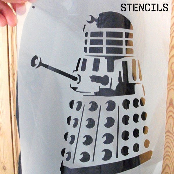 Dalek STENCIL, Home DECOR and CRAFT Stencil, Painting Stencil for Walls, Fabrics, Furniture, Reusable, Ideal Stencils