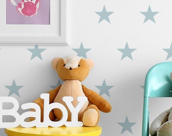 Star Nursery Stencil, Nursery Wall Decor pattern stencil, Paint allover stars on Walls Fabrics, Furniture - Reusable - By Ideal Stencils