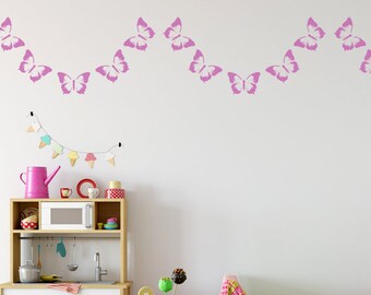 Butterfly Nursery Border Stencil: Reusable Wall & Fabric Decor