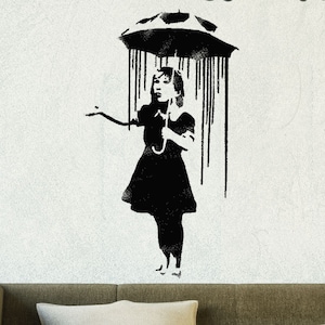 BANKSY Rain Girl STENCIL, Banksy Nola Stencil, Home Wall Decor, Painting, Art Craft, Various Sizes