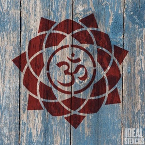 Om Mandala Stencil, Yoga Meditation Theme Decor, Buddhism Wall Decor Art Craft Stencil, Paint Walls, Floors,  Fabrics or Furniture, Reusable