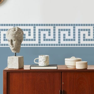 MOSAIC Greek Key Wall Border Pattern Stencil, Large Painting Stencil