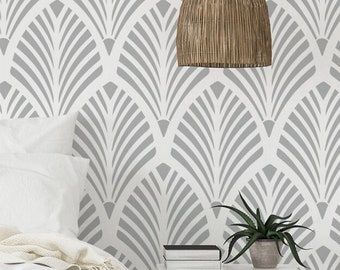 Art Deco Fan Wall Stencil: Vintage DIY Decor