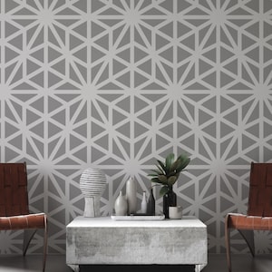 GEO-STAR STENCIL, Geometric Abstract Wall Decor Stencil,  Stylish Design For Home And Office, Home Decor Wall Covering