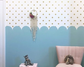 Scallop & Polka Dot Wall Stencil Kit - Nursery Decor