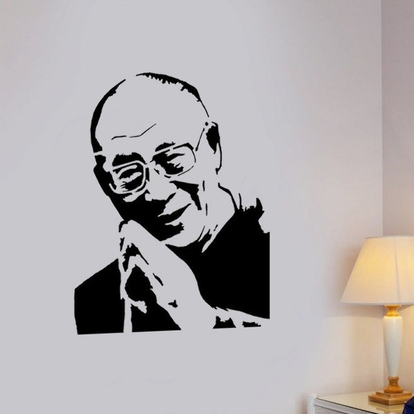 14th Dalai Lama Stencil, Buddhism Home Decor Stencil, For painting & decorating walls, Fabrics, Furniture - Reusable - Ideal Stencils