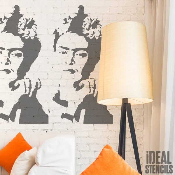 Frida Kahlo Stencil, Kahlo portrait, Art and Craft, Home Decor, Paint Canvas Art, Walls, Fabrics, T Shirts, Furniture, Reusable, Many Sizes