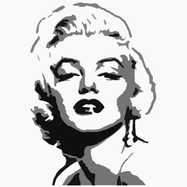 Marilyn Monroe Schablone, mehrschichtige Wohndekor-Kunst-Bastelschablone, Wände, Stoffe und Möbel streichen, wiederverwendbar, waschbar - Ideale Schablonen