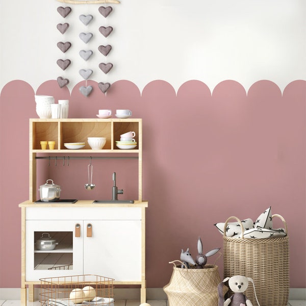 Pochoir de pétoncle, décor de bordure murale de chambre d'enfant *Comme présenté dans IDEAL HOME* Peignez toute la pièce avec un seul pochoir ! - Pochoir de décoration réutilisable