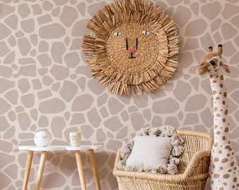SAFARI Giraffe Print Stencil, Boho Nursery Wall Decor, Large Animal Print Pattern,  Kids Room Wallpaper Stencil
