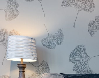 Ginkgo Leaf Stencil: Botanical Wall Decor, DIY Wallpaper Effect