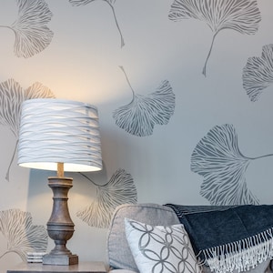 Ginkgo Chinese Leaf Stencil / Botanical Home Decor Stencil, Paint Bespoke Wallpaper Effect con Stencil, Stencil fai da te, Stencil ideali