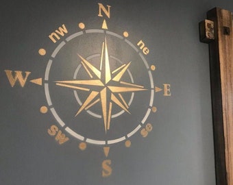 Ships Compass Stencil: Reusable Nautical Home Decor