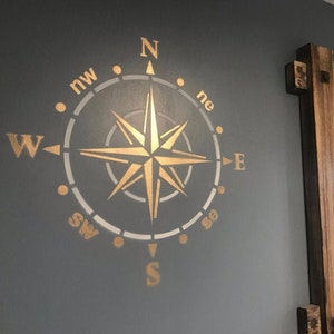 Ships compass STENCIL, Home NAUTICAL DECOR, painting stencil for Walls, Floors, Fabrics, Furniture, Reusable, Ideal Stencils Ltd