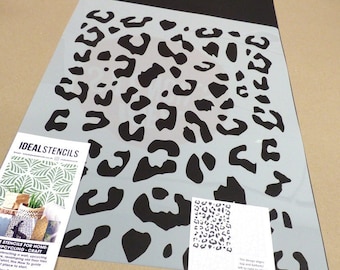 Leopard Print Wall Stencil, Animal Print Home Decor Stencil, Large Stencil for Painting Walls, Floor, Furniture & Fabrics