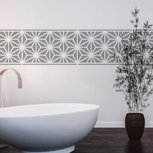 Star Trellis Wall Border Stencil: Moroccan Tile Pattern, DIY Home Decor