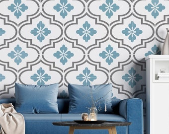 Asilah Tile Stencil: Faux Tile Pattern for Floors & Walls