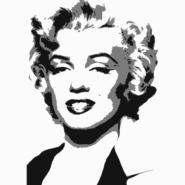 Marilyn Monroe Pochoir multicouche, Paint Art, Pochoir de décoration intérieure, Murs de peinture, tissus et meubles, Réutilisable, Lavable - Pochoirs idéaux