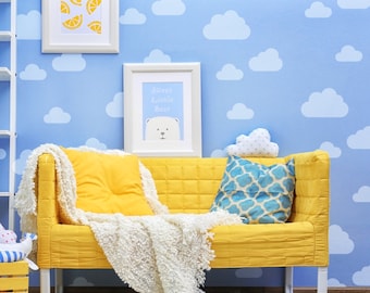 Sky Cloud Nursery Decor Stencil | Create Amazing Patterns on Walls, Fabrics, Furniture | Reusable Painting Stencil for Home Decor & Crafts