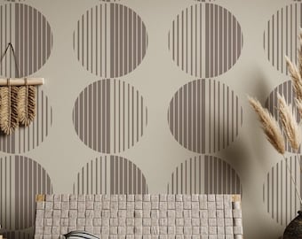Plantilla abstracta de círculos ranurados: decoración de pared DIY