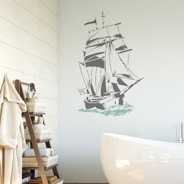 SHIP GALLEON VINTAGE Art Stencil | Nautical Sailing boat Large Painting Stencil | D.I.Y Home Decor Stencil | Paint any surface