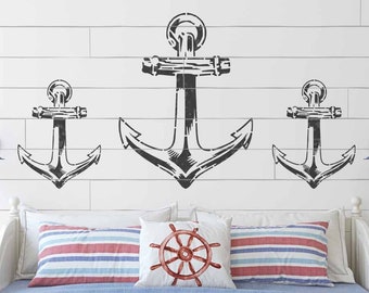 Pochoir ancre : décoration murale nautique vintage