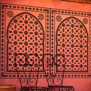 Marokkanische Türbogen Schablone - Dekorative marokkanische Wandschablone - Arabische Funktion Wandkunst - Wohnkultur - Innen / Außen - Große Malerei Schablone