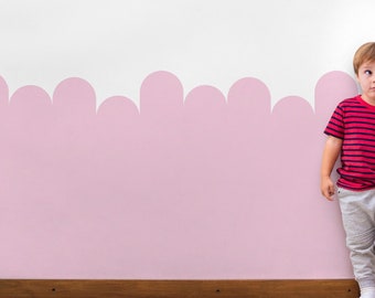 Plantilla de borde festoneado: Decoración de pared infantil con diseño irregular, Mylar reutilizable