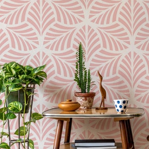 Radiant Leaf Pattern STENCIL - Large Wall Painting Stencil -  TROPICAL -  Home Decor - Furniture UPCYCLE - Use Stencils instead of Wallpaper