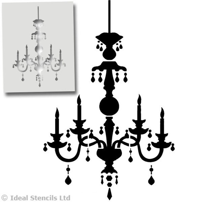 Chandelier Stencil Wall Décor Art Stencil WALL FABRIC - Etsy