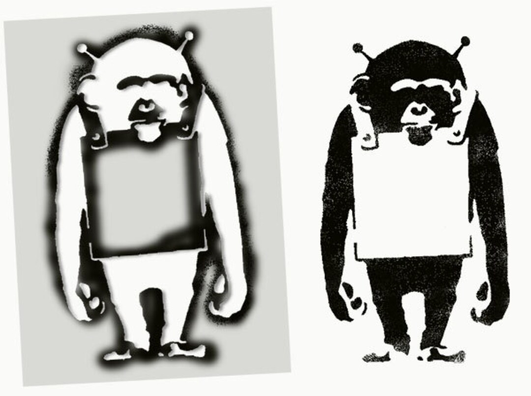 banksy-stencil-sandwich-board-monkey-reusable-graffiti-stencil-for-home-decor-art-craft-large-range-of-sizes-ideal-stencils-etsy