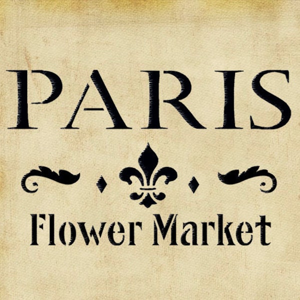 Paris Flower Market Stencil, French Style Furniture Painting Stencil, Upcycle Furniture with Stencils, Shabby Chic Vintage Stencil, Reusable
