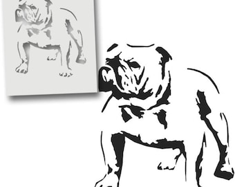 Bulldog Stencil, Art Painting Stencil - Make your mark on Walls, Fabrics & Furniture, Home Decor, Reusable and available in many Sizes