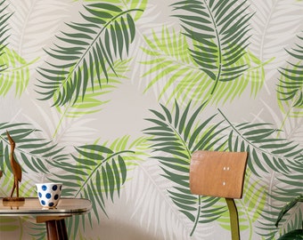 Plantilla De Pared De 50 Cm Con Hojas Tropicales De Palmera – Reutilizable Para Pintar En Pared, Suelo, Muebles Y Yeso, Decoración DIY (Fácil De Limpiar)
