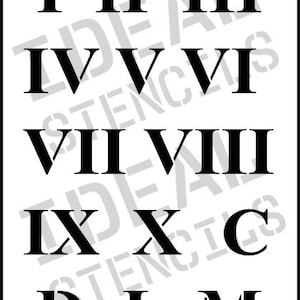 ROMAN NUMERALS Stencil , art craft Painting home decor, A4 Size 6.7X12&quot; SHEET, Each letter is 3cm/1.2 inches high - Ideal Stencils Ltd