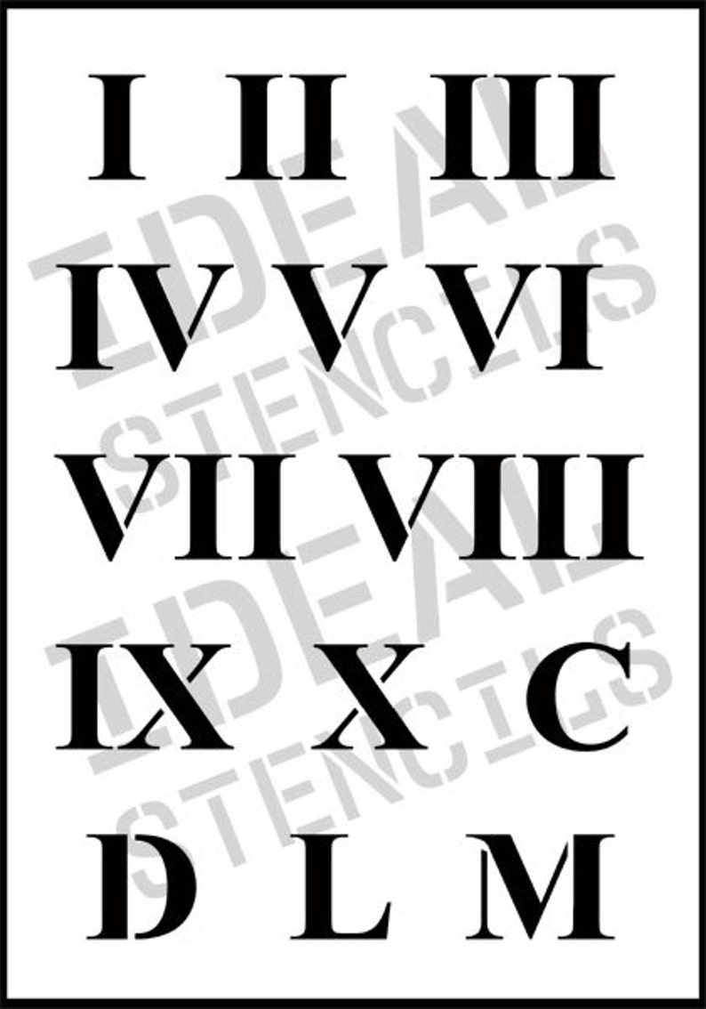 ROMAN NUMERALS Stencil Art Craft Painting Home Decor A4 Etsy UK roman-numerals-stencil-art-craft-painting-home-decor-a4-etsy-uk