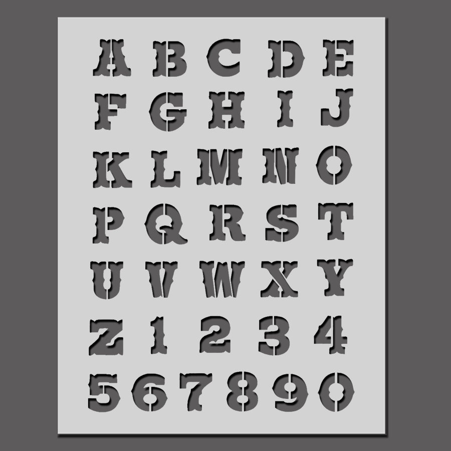 Western alphabet stencils - Etsy.de