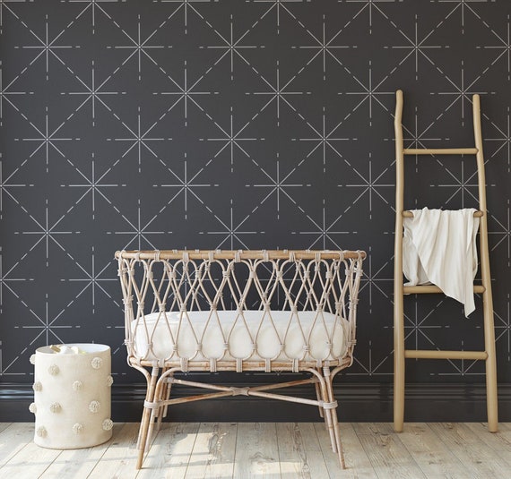 Star Pattern Wall Stencil: 'Glow' Nursery Decor, DIY Painting