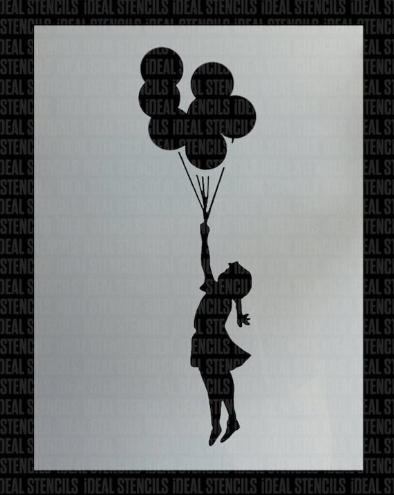 Banksy Flying Balloon Girl Stencil: Reusable Home Decor Art Craft