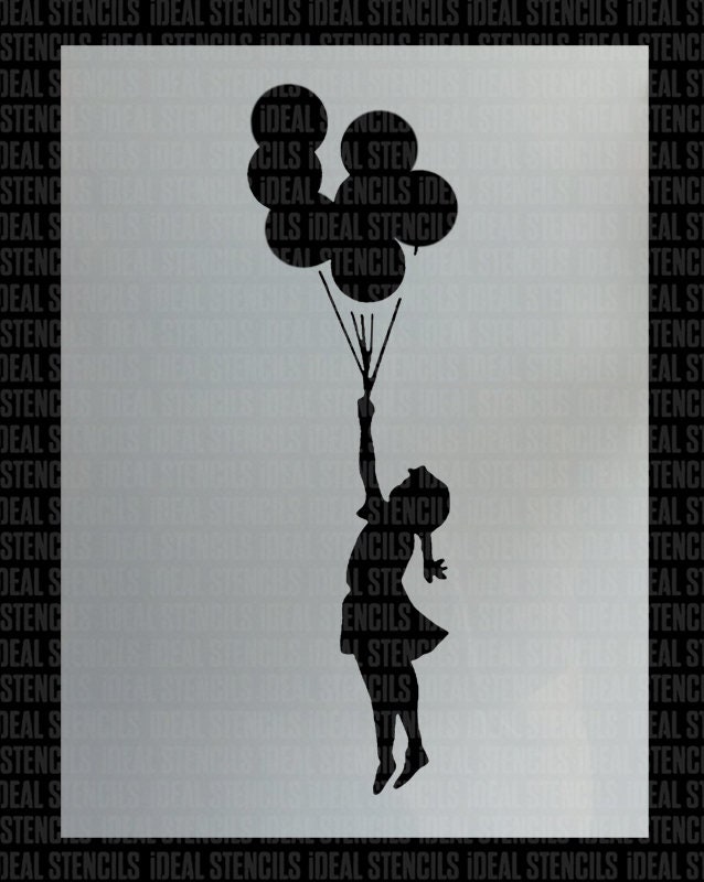 BANKSY STENCIL Flying Balloon Girl, Girl With Balloons, Home