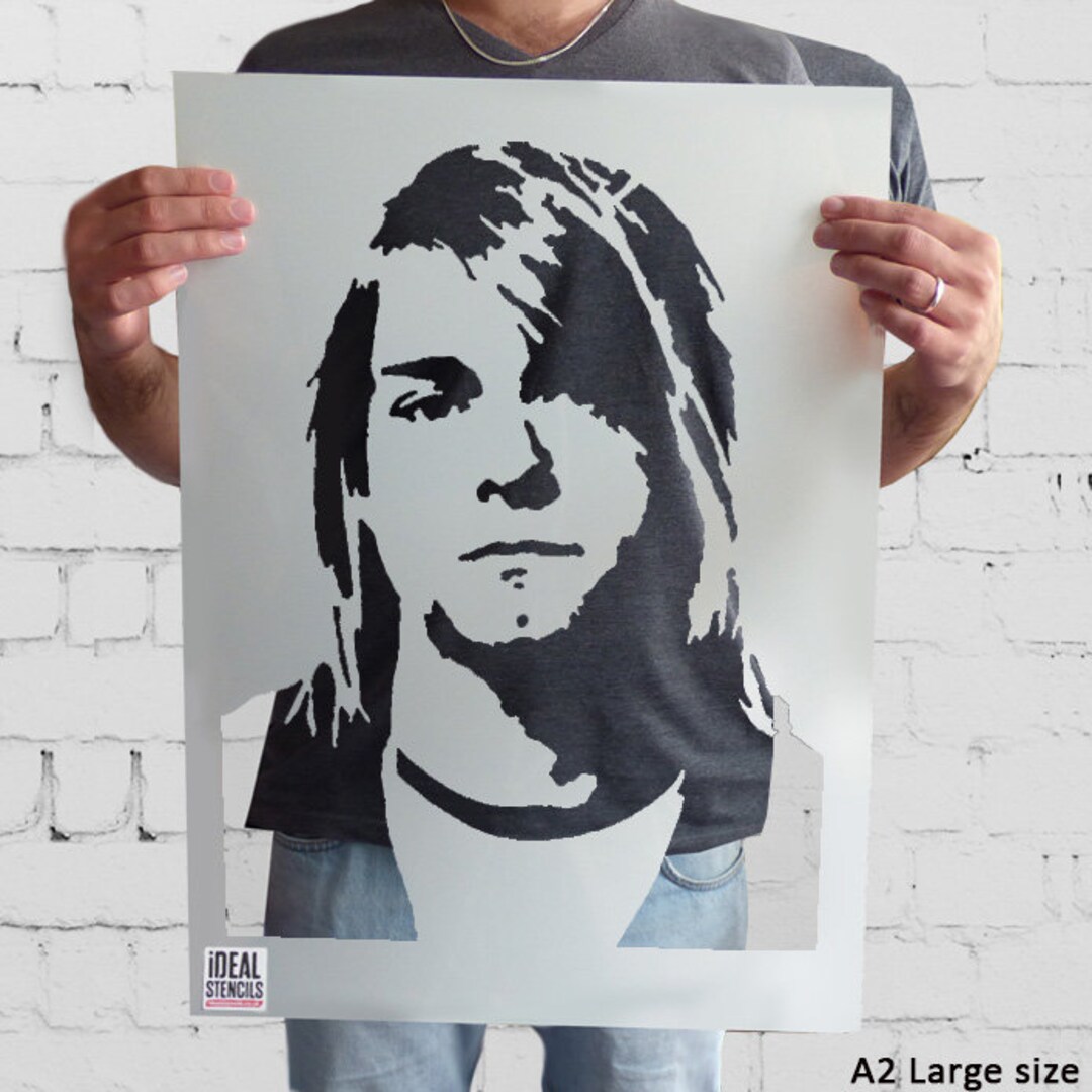 Kurt Cobain Nirvana Stencil Wall Art Portrait Home Decor Painting