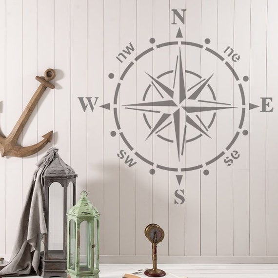 Ships Compass STENCIL, Home NAUTICAL DECOR, Painting Stencil for Walls,  Floors, Fabrics, Furniture, Reusable, Ideal Stencils Ltd - Etsy