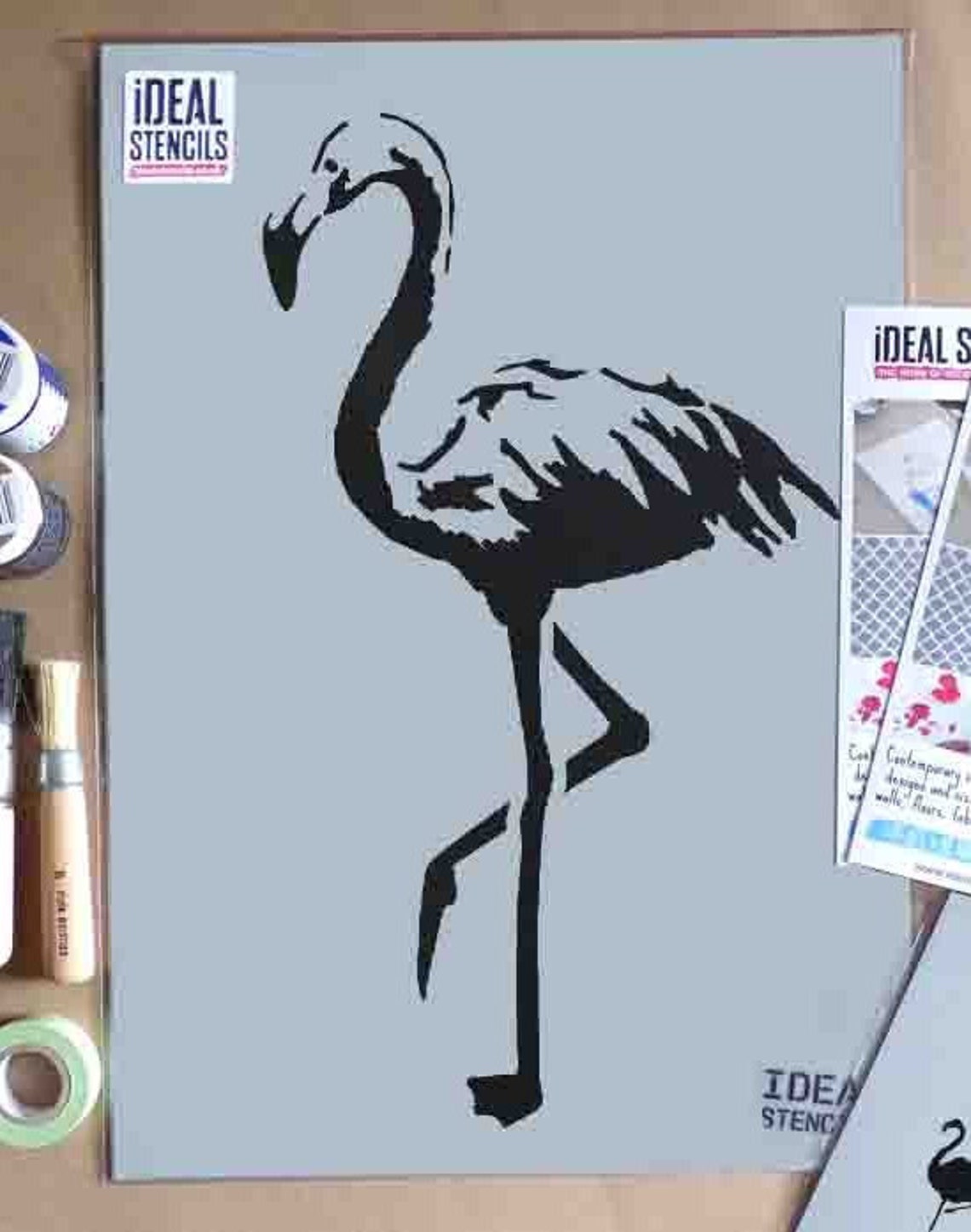 FLAMINGO STENCIL Home Decor Tropical Style Painting Stencils Etsy UK