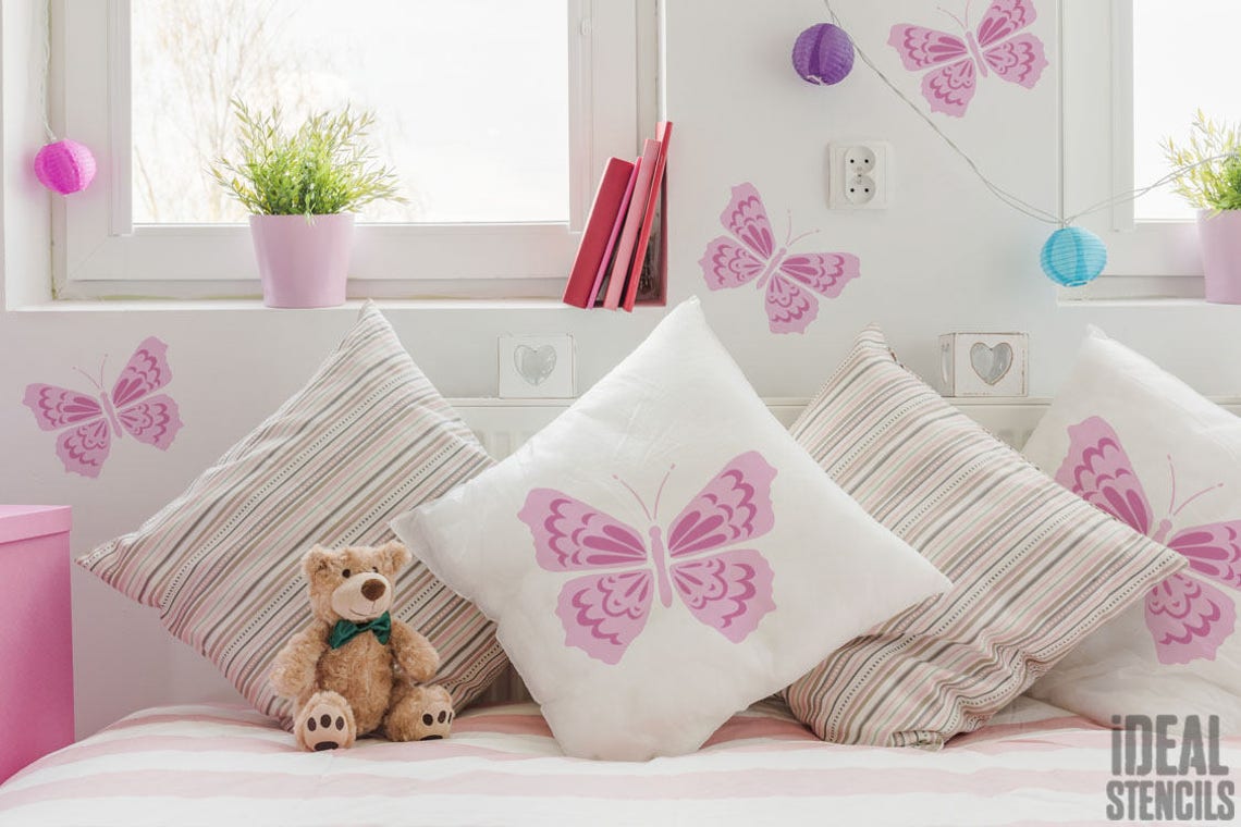 Download Butterfly Nursery Stencil 2 layer detail Stencil Home ...