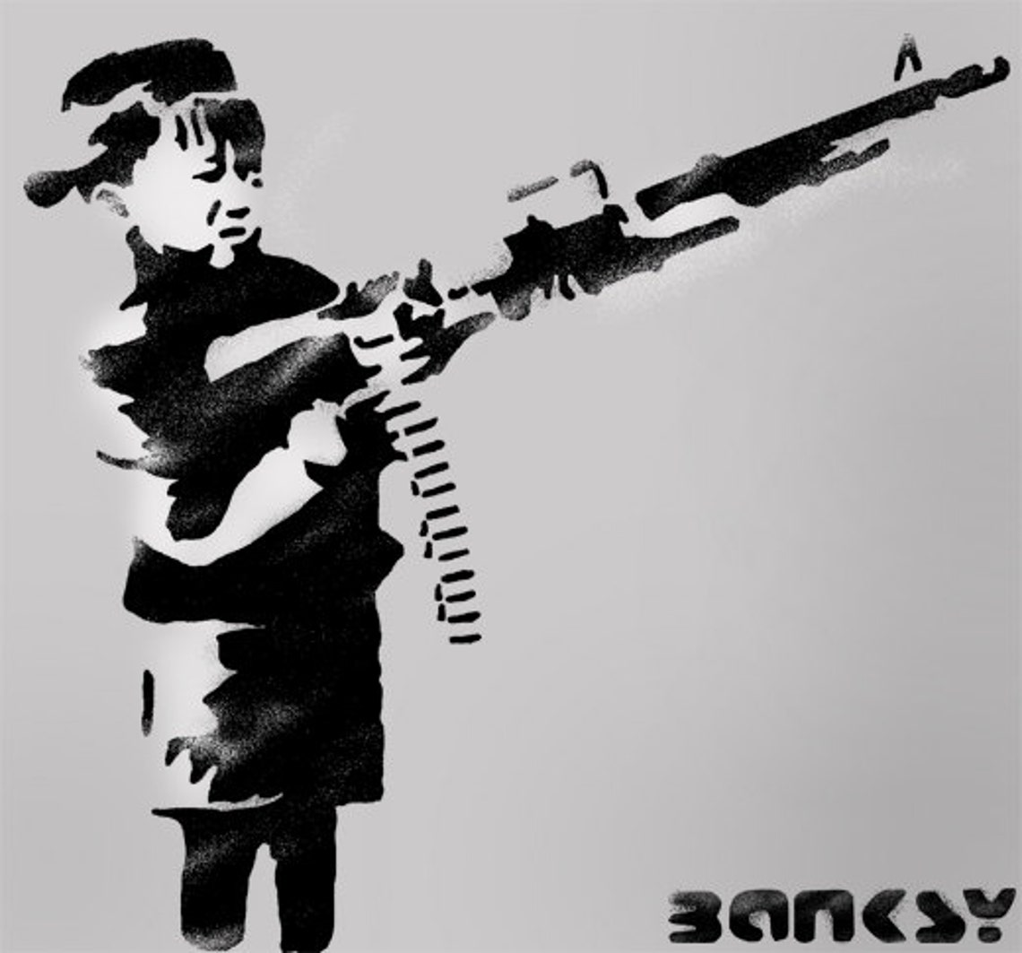 BANKSY STENCIL Boy Firing Rifle Paint Banksy Designs Onto Etsy UK banksy-stencil-boy-firing-rifle-paint-banksy-designs-onto-etsy-uk