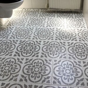 Basque Floor Tile Stencil, Revamp Tiles, Patio Slabs and Floors With ...